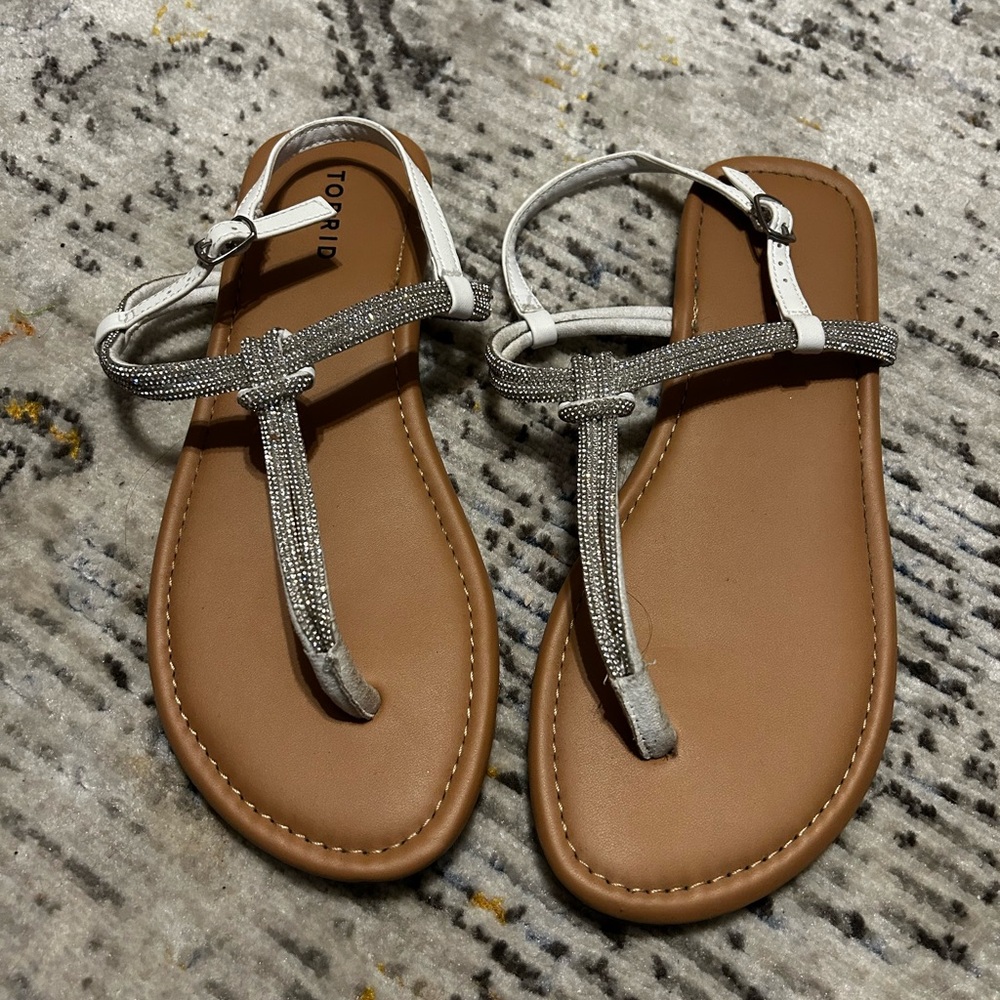 Torrid Silver and White Women's Sandals
